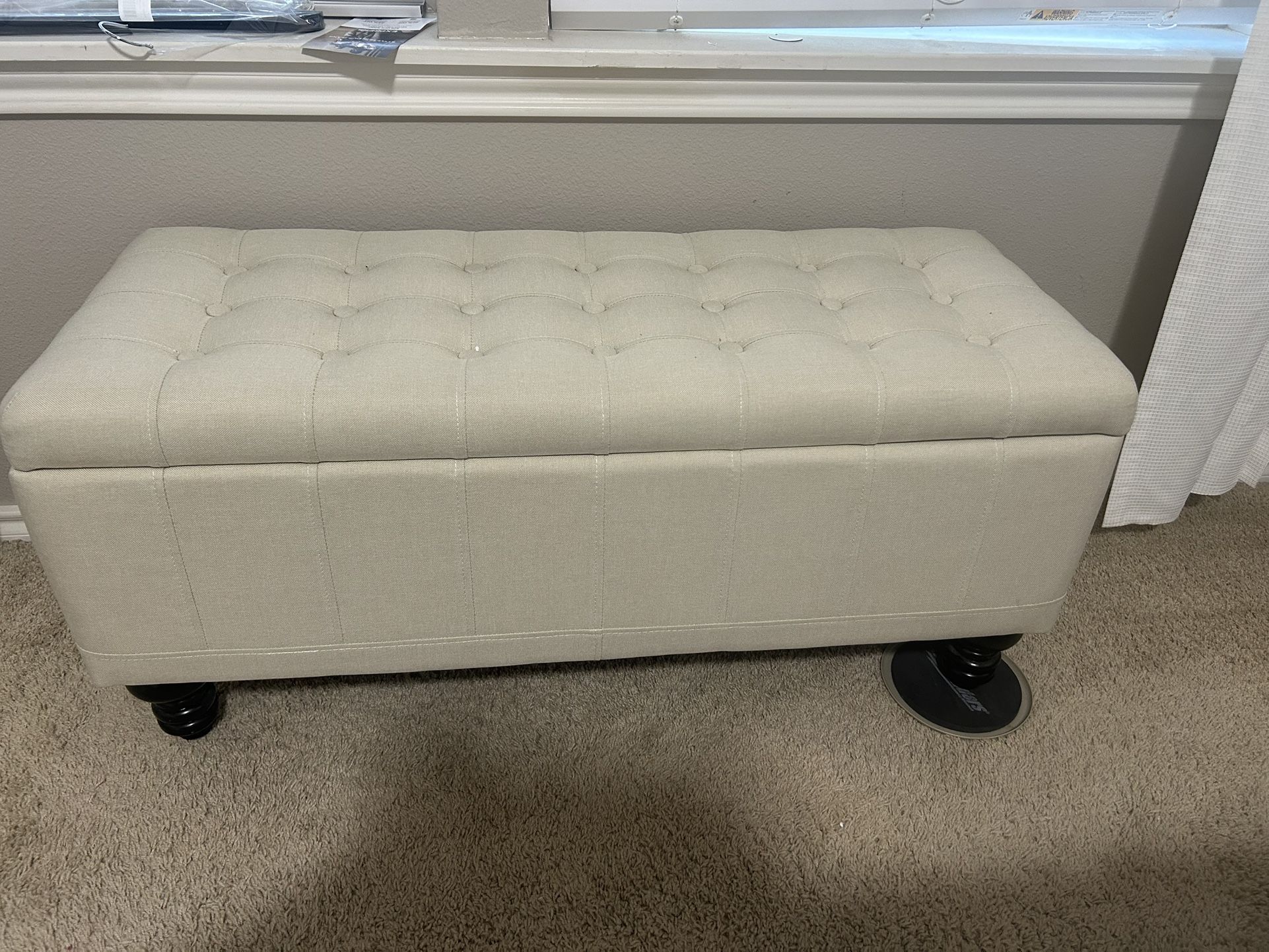 Like New Cream Ottoman 38X14.5