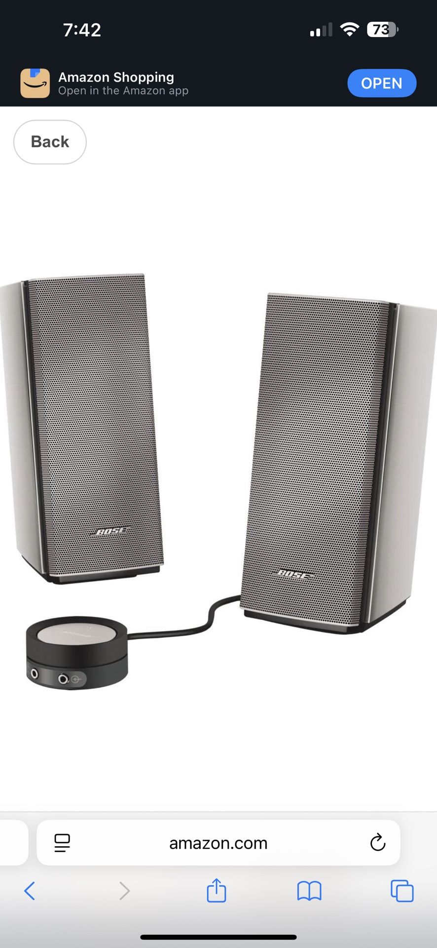 Bose Companion 20 Multimedia Speaker System Silver