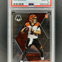 2020 Panini Mosaic #201 Joe Burrow Cincinnati Bengals Rookie RC Base Card PSA 10