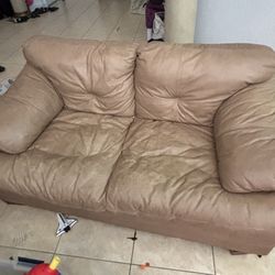 Brown Leather Sofa
