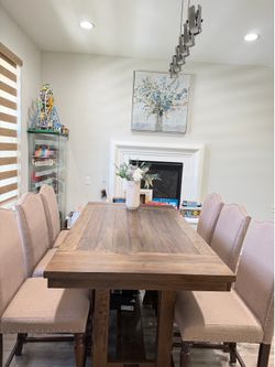 Ashely Solid wood counter height Dining table with 6 Chairs