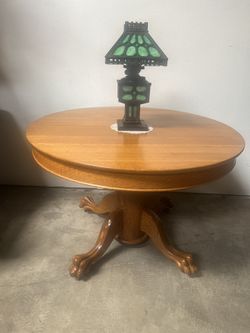 Antique Oak Claw Foot Dining Table