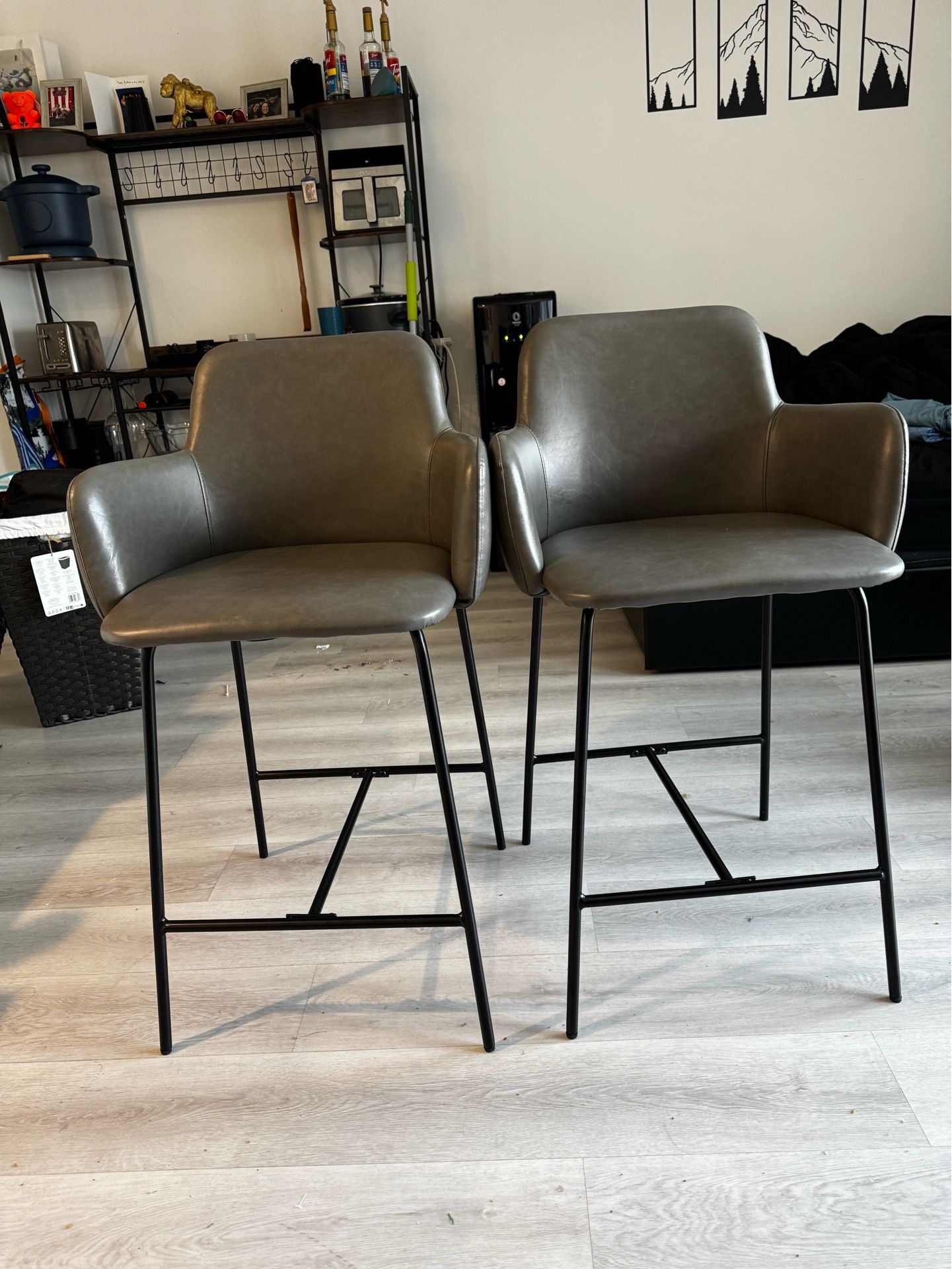 FAUX Leather Bar Stools 2x