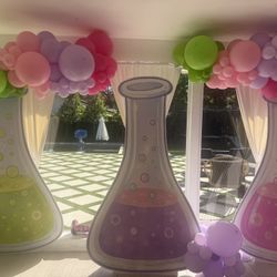 3 foam Boards Science Flasks - Green, Pink, Purple 