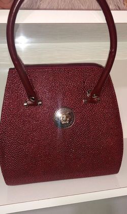 Burgundy Versace Handbag