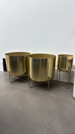 West Elm Brass Planters