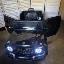 Licensed Mercedes Benz G63 Kids Electric Car, 12V 7Ah G wagon Ride on Car w/Safety High Window, Remote Control, 3 Speeds, Music Player, Horn & LED Lig