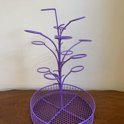 Purple Easter eggs metal eggs holder with basket 15” x 9.5” 