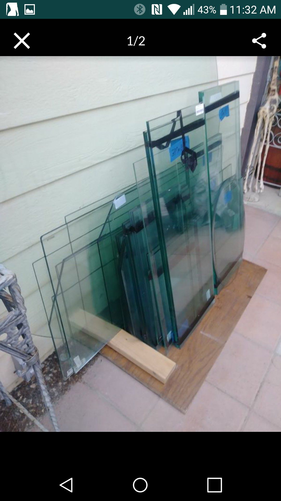 Various size GLASS TABLE TOPS or Glass Shelving