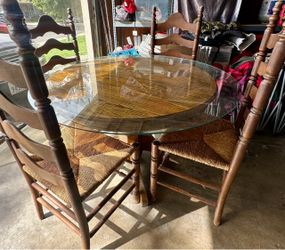 High quality round wood dining table set