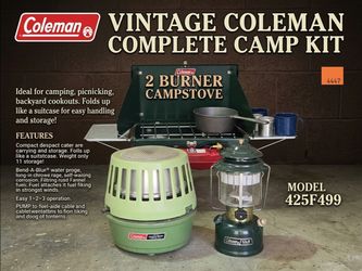 Coleman camping lantern, stove, and heater