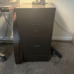 Dark Brown Metal Filing Cabinet
