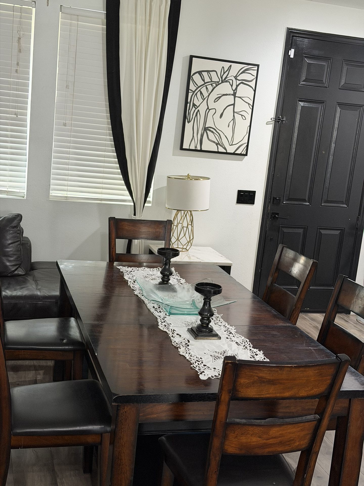 Dining Table With Six Chairs And Leaf Extension