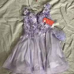 Purple Sparkly Dress With Corset Back (prom/quince)