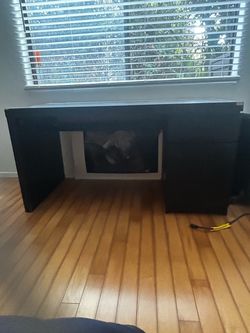 Black wooden desk