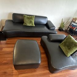 Rare Vintage Refurbished Convertible 3pc Sofa Set 