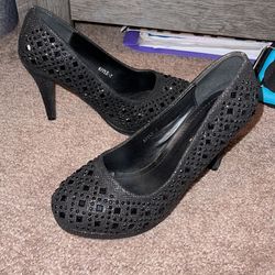 Black glittery Heels