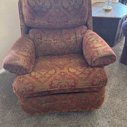 Vintage Damask Upholstered Armchair