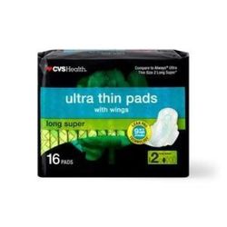 Cvs Health Ultra Thin Pads With Wings 16 Ct/ 8 Pack