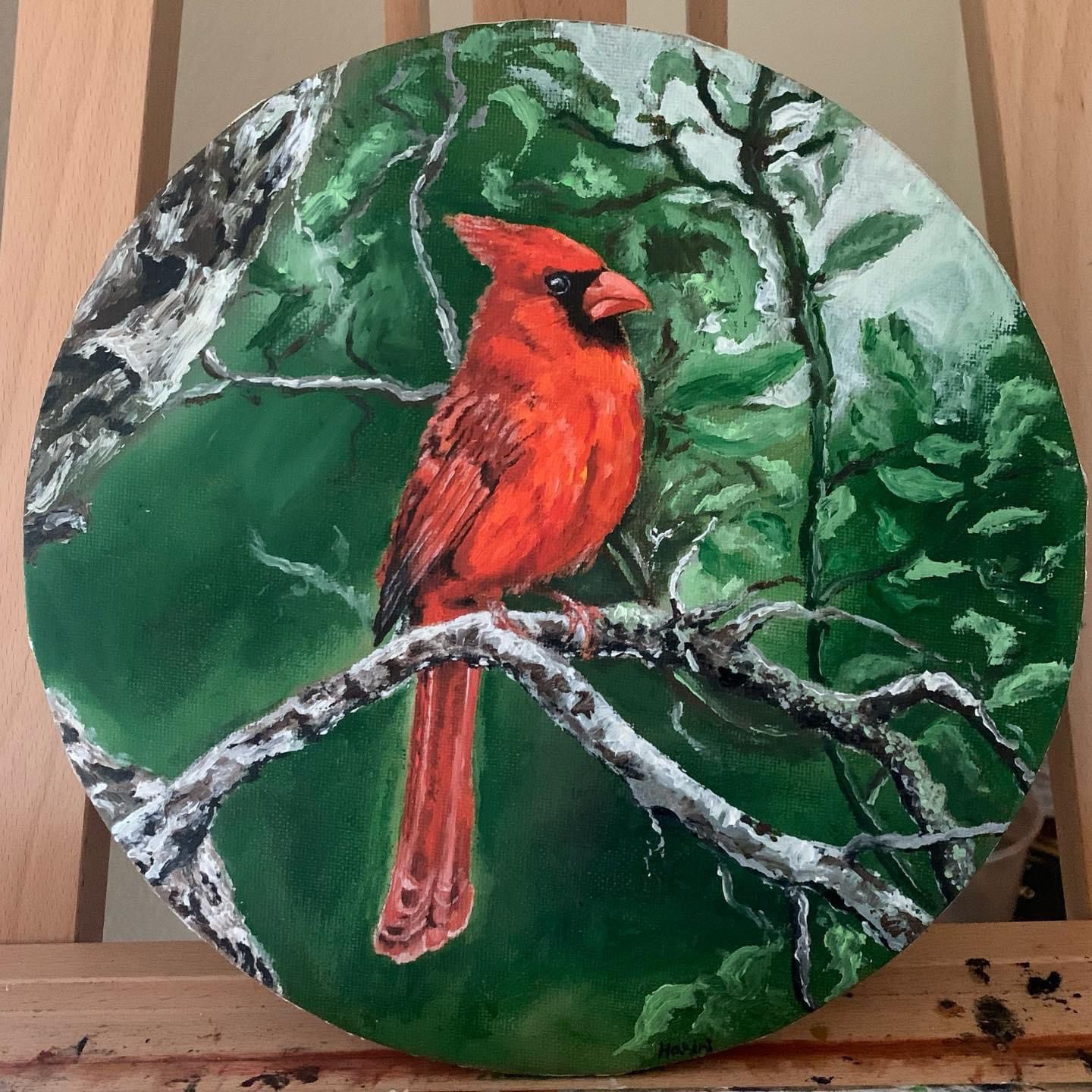 Northern Cardinal Bird Painting 