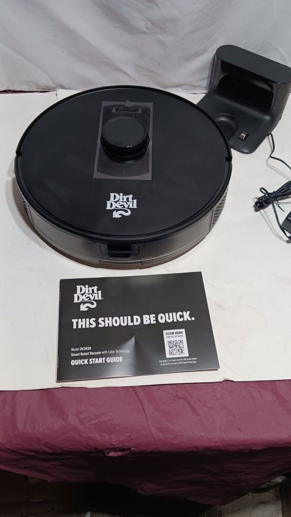 Dirt Devil EV3420 Robot Vacuum Wi-Fi Compatible, Auto-Docking, Smart 360 LIDAR Navigation