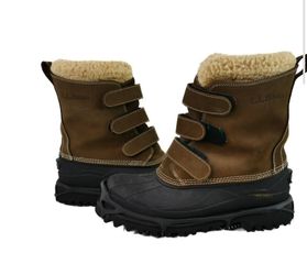 LL Bean Leather Winter Hiking Boots W/ Yaktrax Size 11