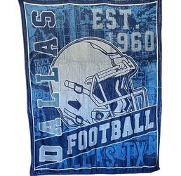 Dallas Football Throw Blanket 50x60 Blue Plush Helmet Fleece Fan Gift New