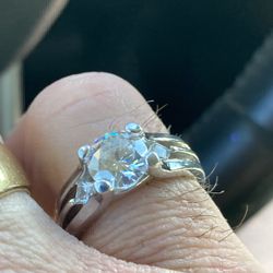 White sapphire Pinky Ring