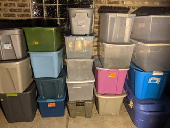 Used Plastic tubs totes - all sizes. $5 each