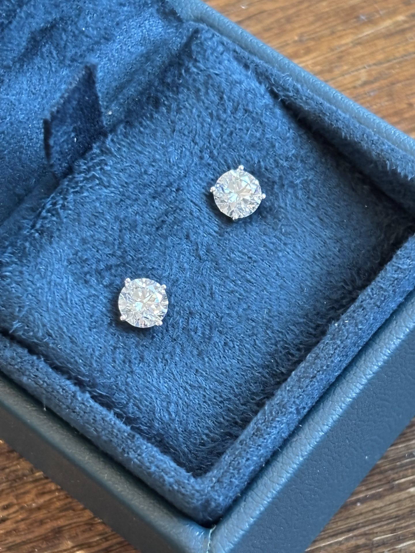 NEW 1.10 Carat TW Diamond Stud Lab Earrings White Gold
