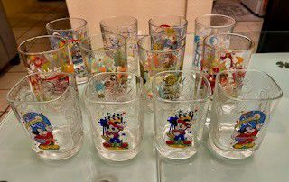 3 Set (4 Glasses each set) 
Collectible McDonald's Walt Disney World 100 Years of Magic Glass Cup - Old Mickey Mouse