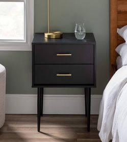 Black Wood Nightstand / End Table