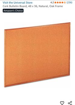 Cork Bulletin Board 48x36 Oak Frame