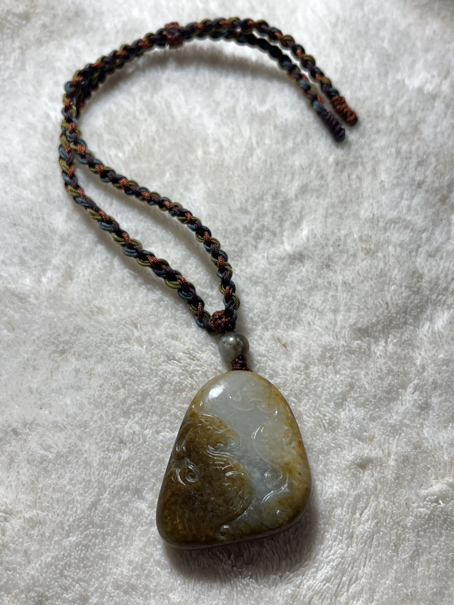 Natural Hetian jade seed material Phoenix charm
