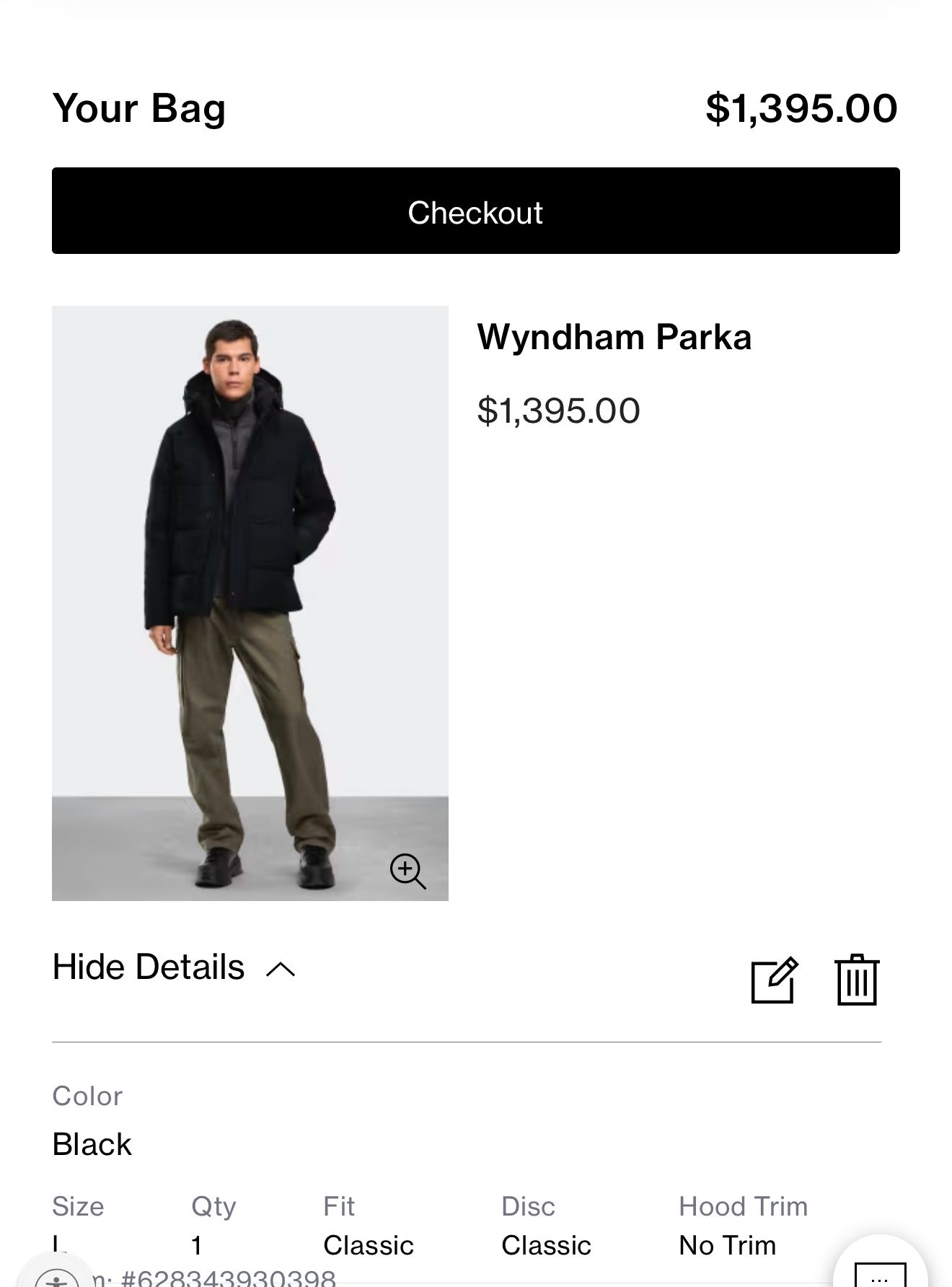 Canada Goose Black Wyndham Parka