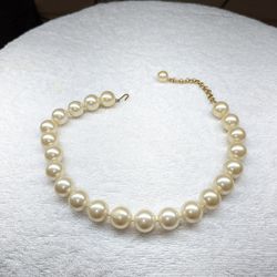 Vintage Pearl Necklace Choker w/ Extender