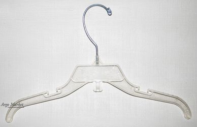 12" Kids Youth clear plastic hangers pack of 20