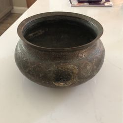 Persian Safavid Tinned Copper Bowl 