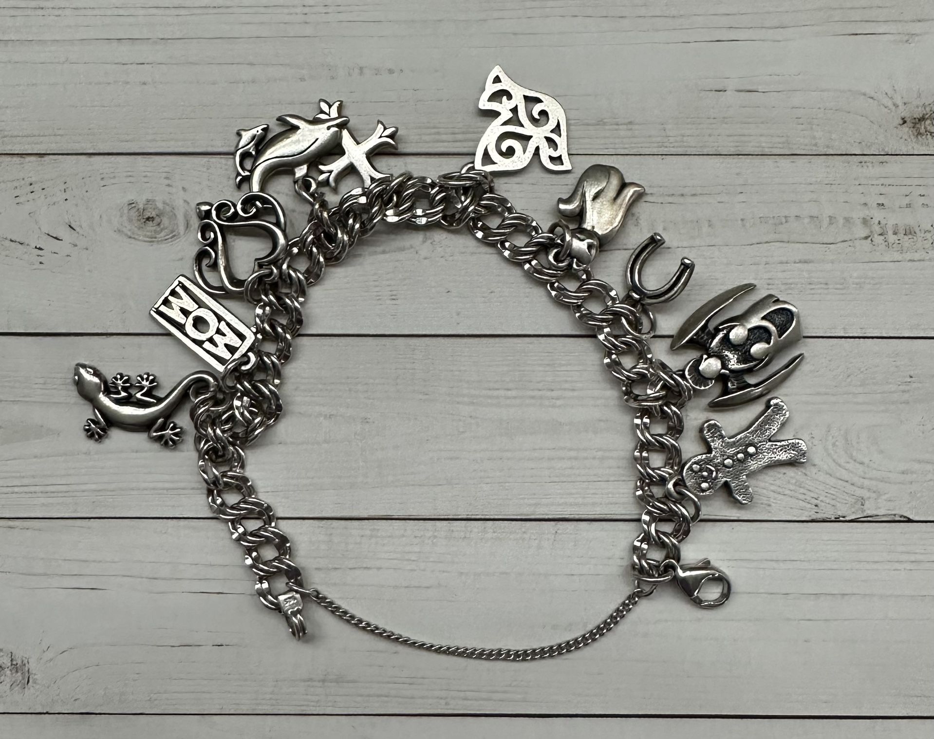 James Avery Charm Bracelet With Some Retired And Rare Charms for Sale