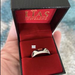 New 18k White Gold Men Wedding Ring 