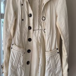 Free People Off White Corduroy Trench Coat Size Small 
