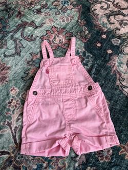 Levi's Baby Girl Pink Shortall Overalls