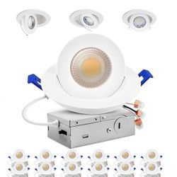 Adetu 4 Inch Gimbal Led Recessed Lights, 360°+90° Adjustable Directional Recessed Lighting, 2700K/3000K/3500K/4000K/5000K Dimmable Retrofit Eyeball Ca