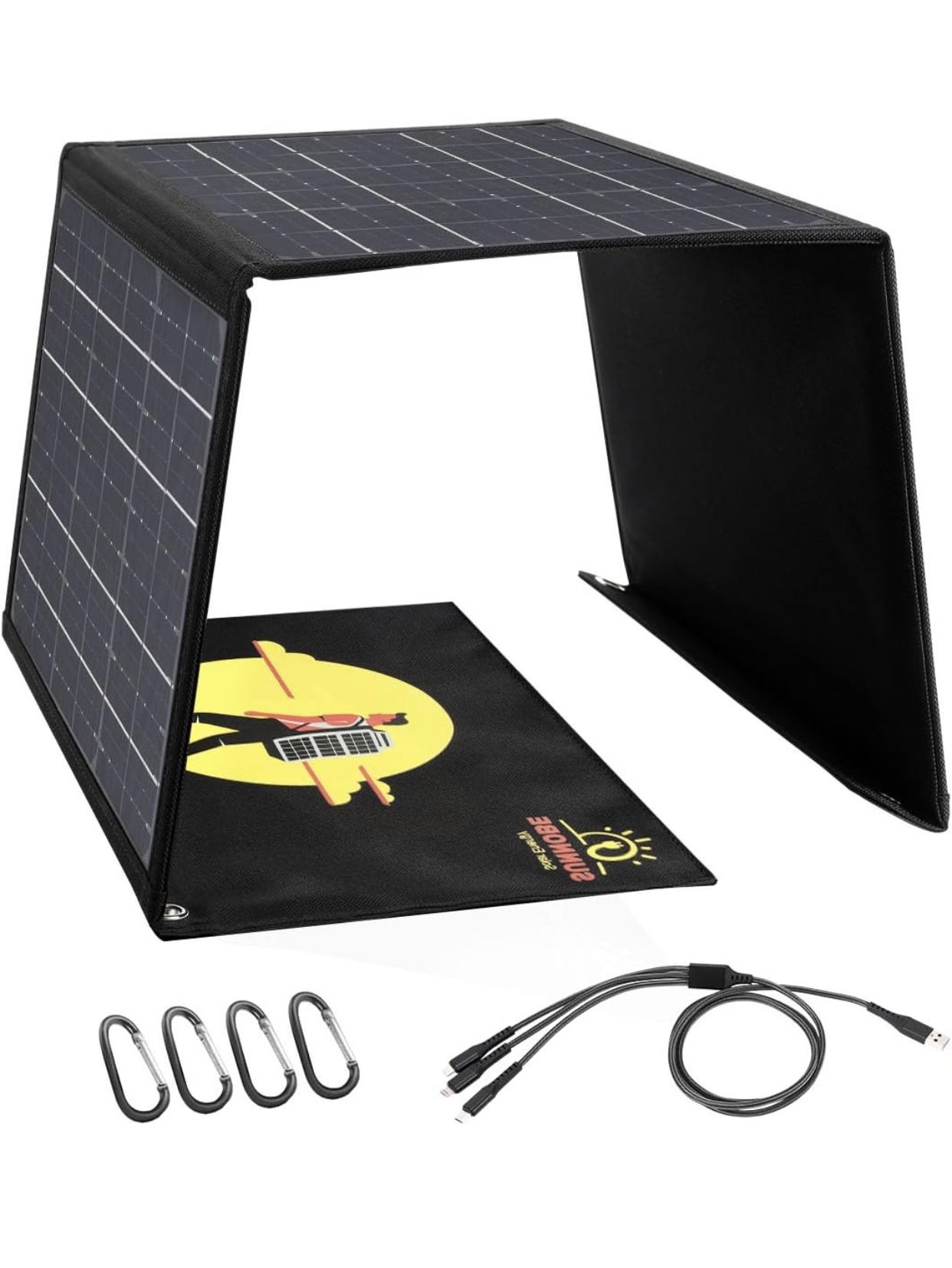 Foldable 2 USB-A Solar Panel Charger for Camping&Hiking, IP65 Waterproof, Compatible with iPhone 14/13/12/11/XS/XS Max/XR/X/8/7, iPad, Samsung G