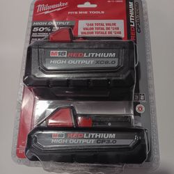 MILWAUKEE M18 BATTERIES 6.0 HIGH OUTPUT & 3.0 HIGH OUTPUT 