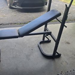 Adjustable Workout Bench with Leg Extension + Barbell Rack