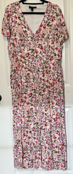 Lane Bryant Pink Floral Maxi Dress – Size 18/20