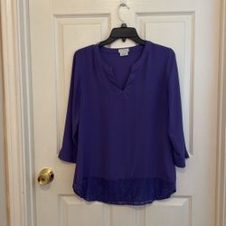 Purple dress blouse size medium petite