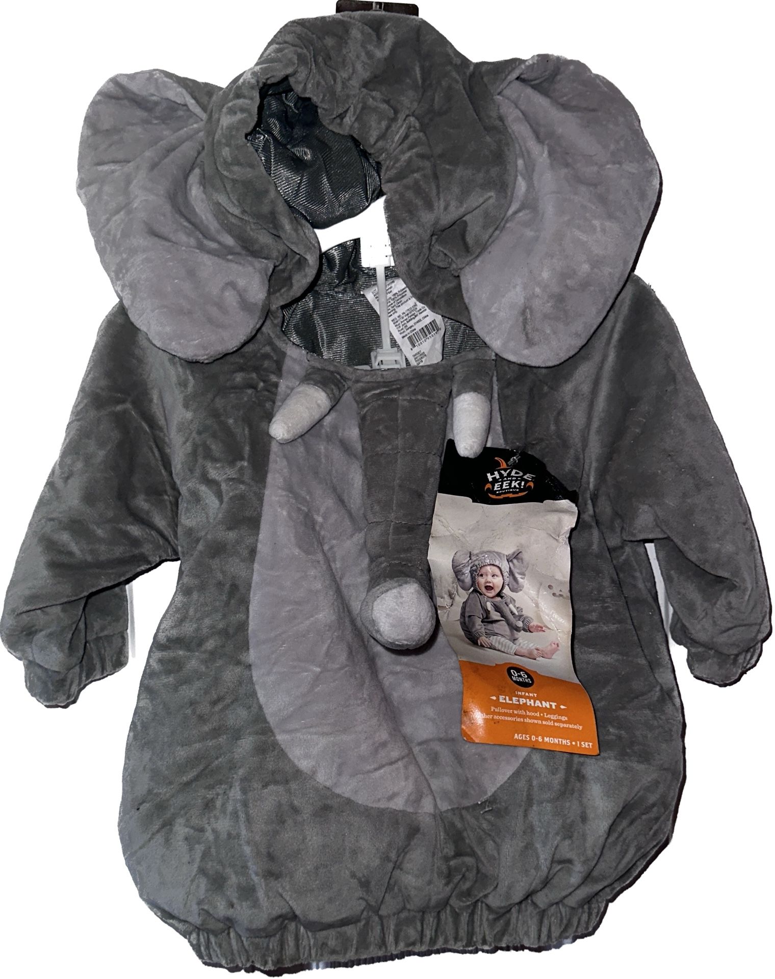 Baby Infant Costume  Elephant Pull Over With Hood