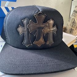 Chrome Hearts Camo Leather Patch Trucker 